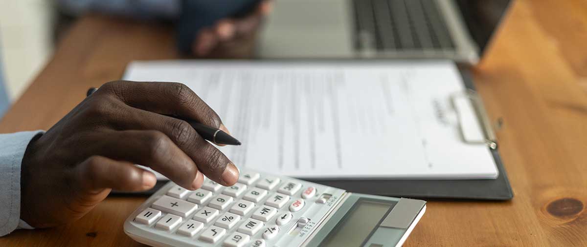 Student learning accountancy and bookkeeping skills