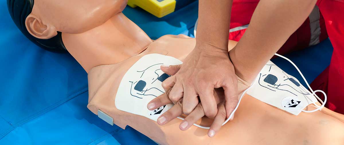Student at first aid training