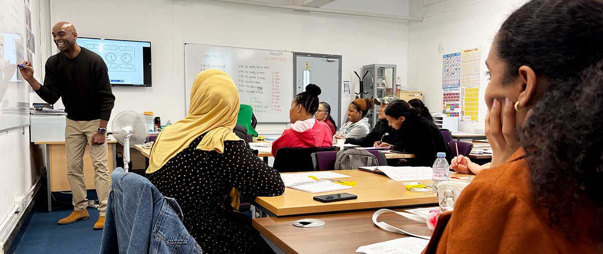 Students at an ESOL lesson led by Community Systems